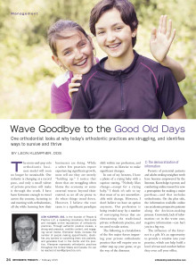 Orthodontic Products Magazine Article