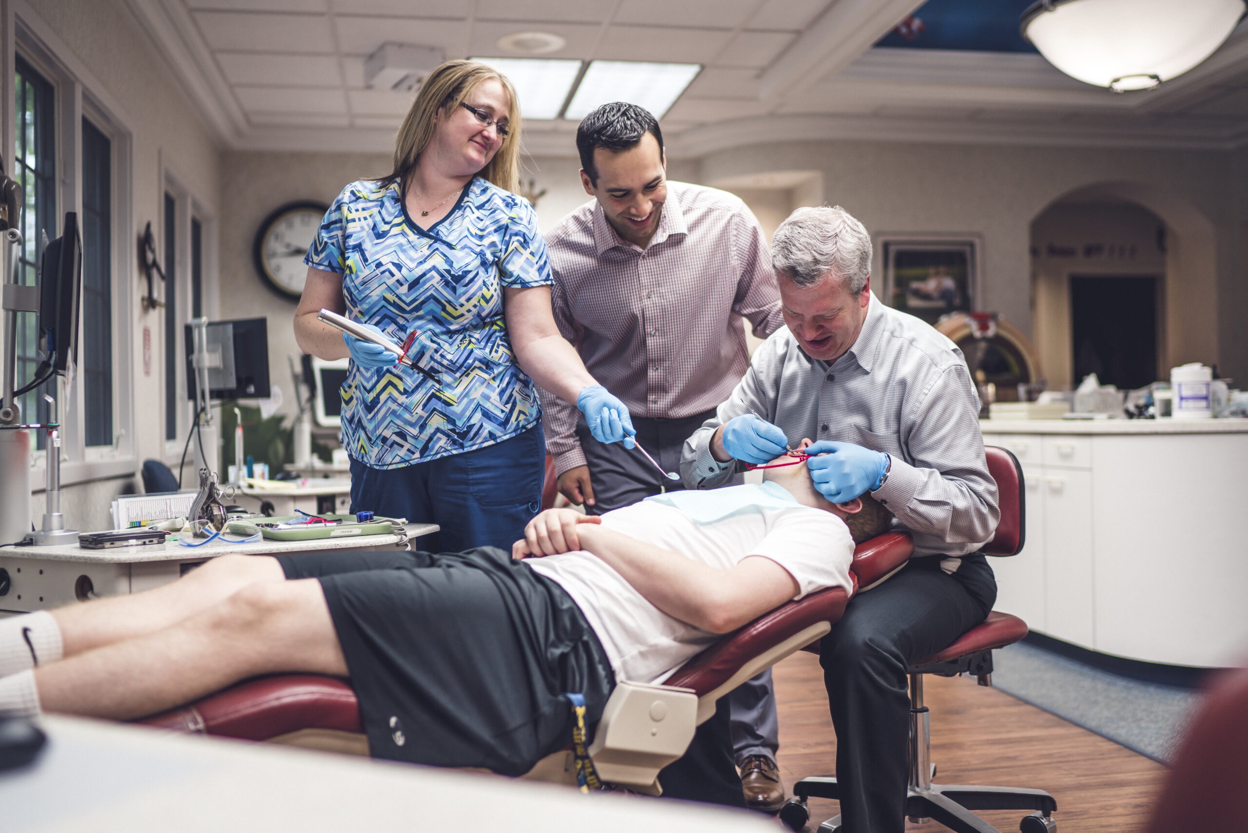 Dr. Davis at Great Lakes Bay treating a patient